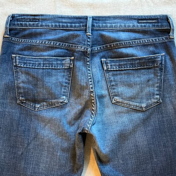 Citizens of Humanity Dani Cropped Straight Leg Cuffed Jeans, Medium Wash, Sz 28 - Picture 9 of 9